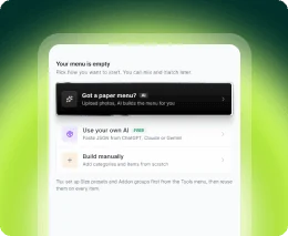 Convert menu with AI